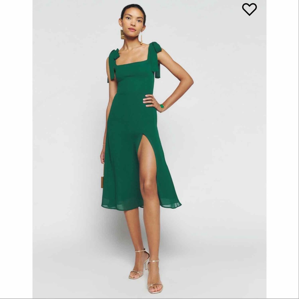 Reformation Green Midi Dress